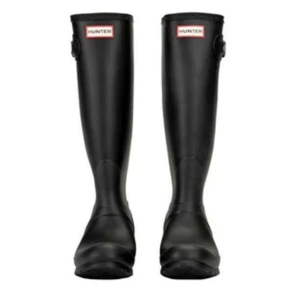 Hunter Black Gloss Knee-High Rain Boots